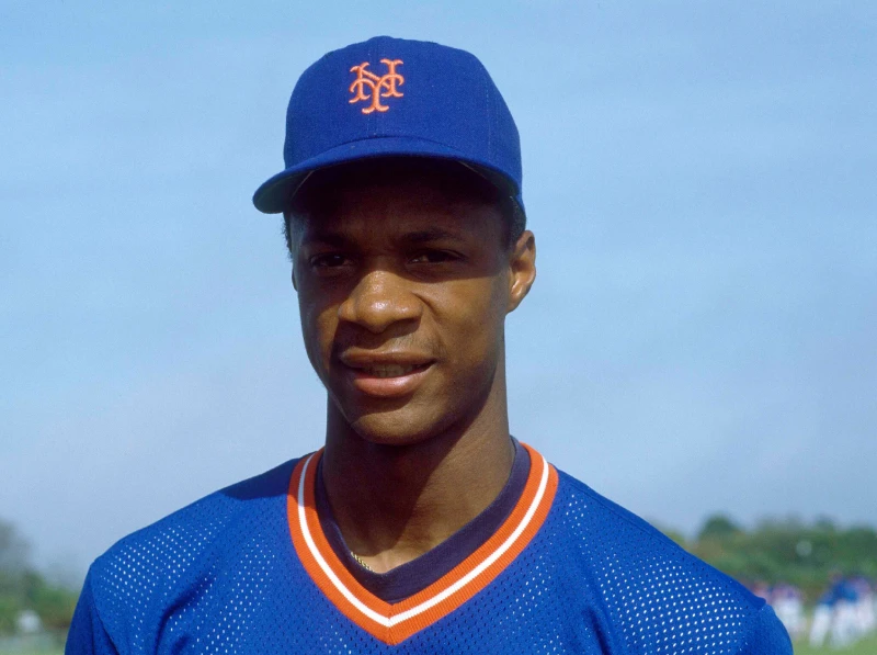 El jardinero Darryl Strawberry de los Mets de Nueva York aparece en 1984.