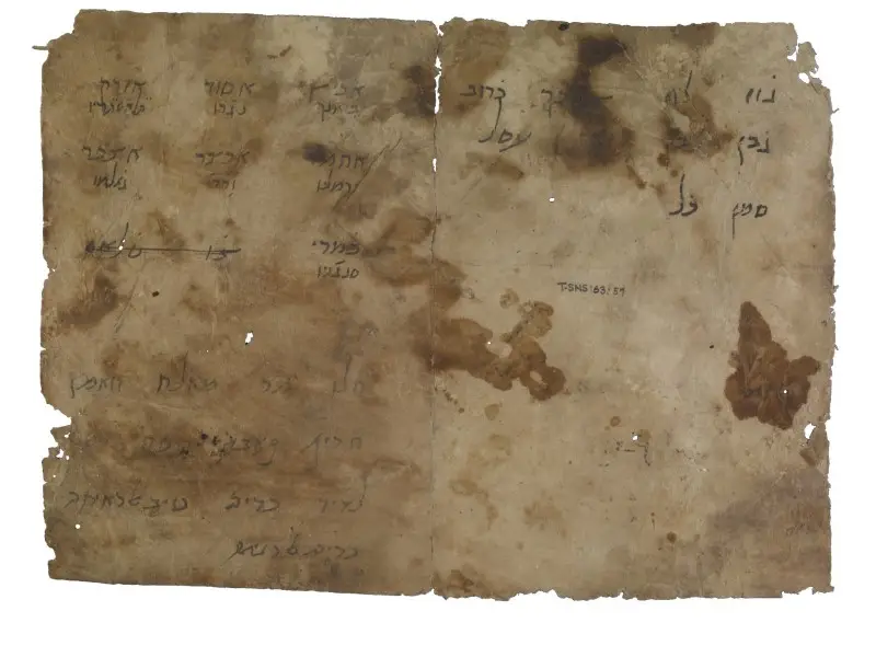 Parte de la lista manuscrita de palabras atribuidas a Maimónides de la Unidad de Investigación Genizah de la Universidad de Cambridge.