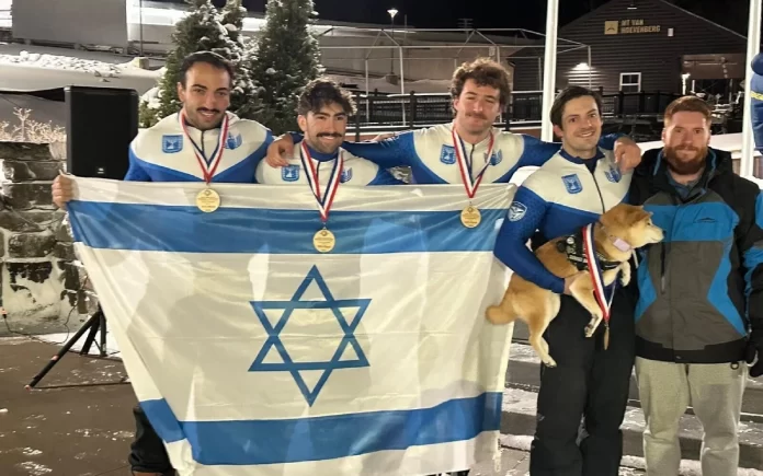 Equipo israelí de bobsleigh durante una competencia internacional rumbo a los Juegos Olímpicos de Invierno 2026.