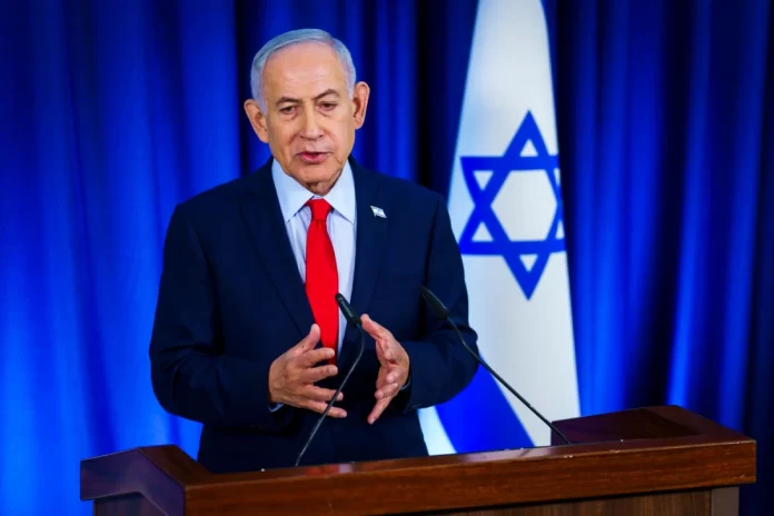 Benjamin Netanyahu en un evento oficial durante su mandato como primer ministro de Israel